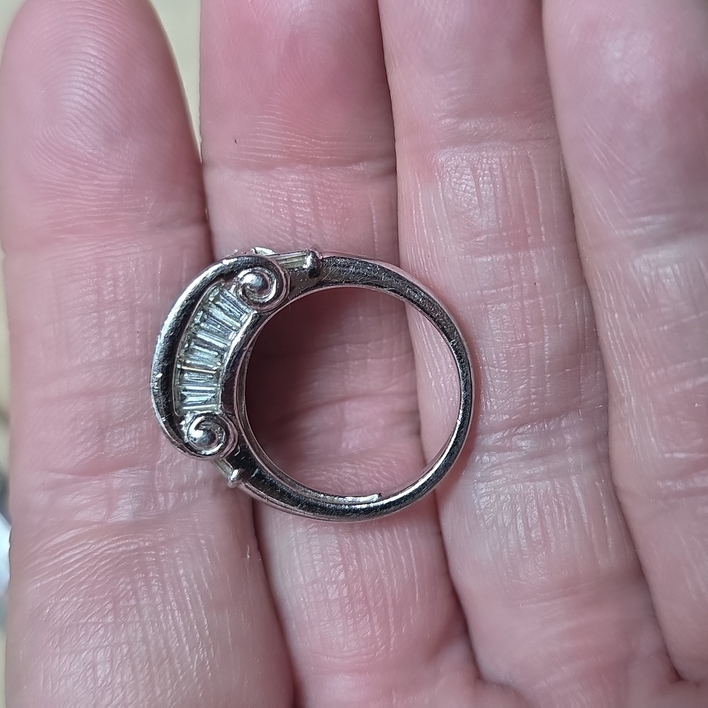 STERLING 925 CZ DIAMOND LADIES COCKTAIL  RING SIZE 6 - Picture 7 of 8
